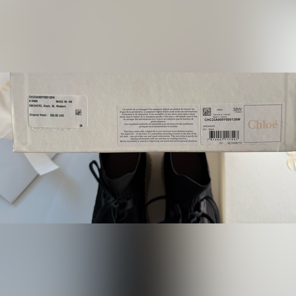 NWT CHLOE BLACK SNEAKERS - Picture 11 of 11